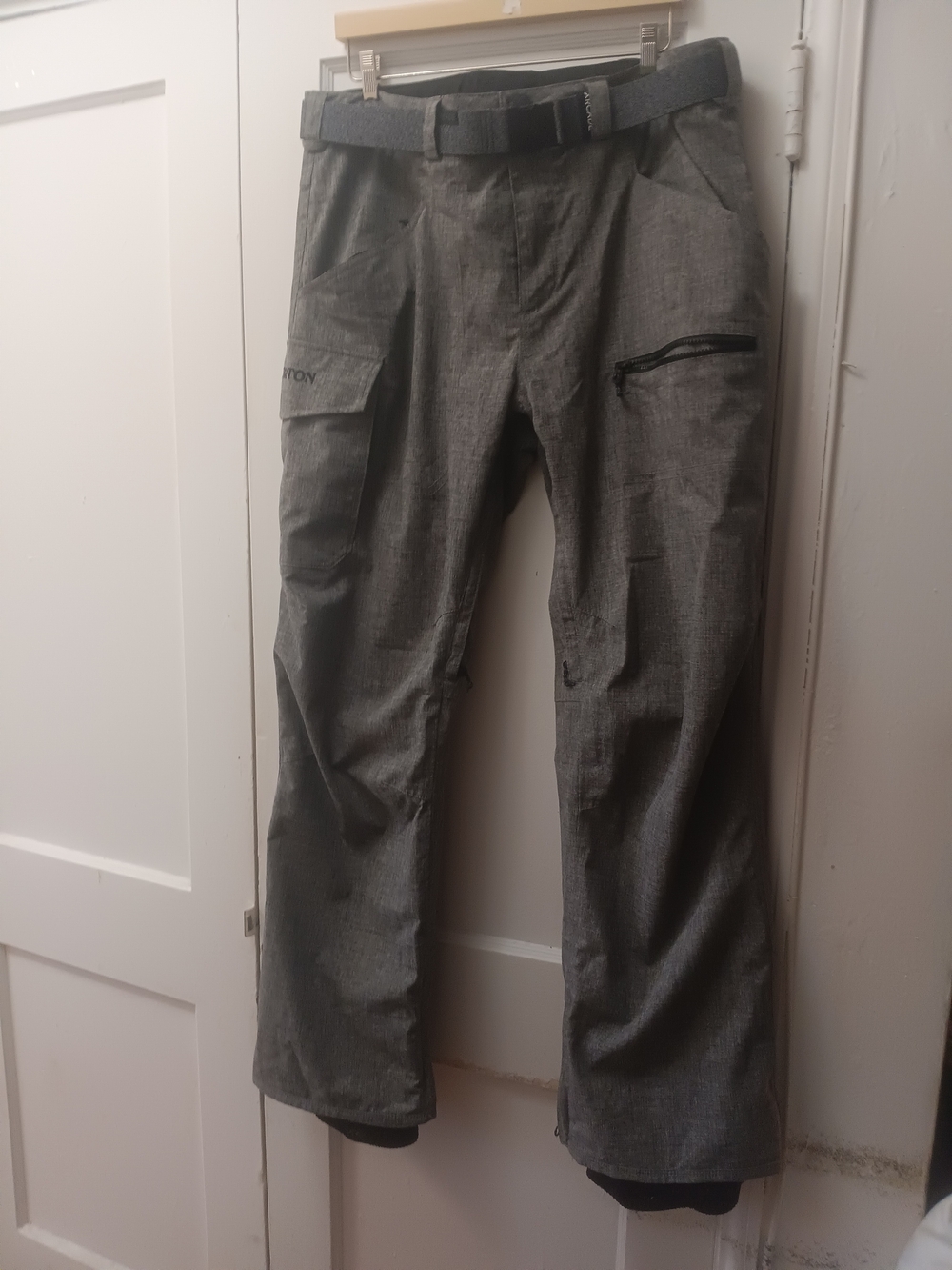 Burton Gray Men's Cargo Snow Pants with Belt